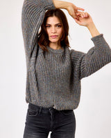 Grey Shadow Eda Ribbed Knit Jumper
