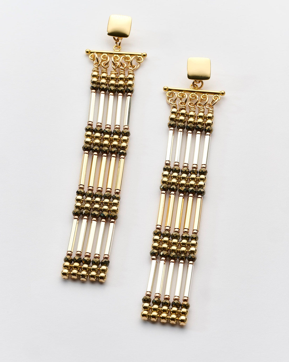 Gold Filled Woven Statement Earrings