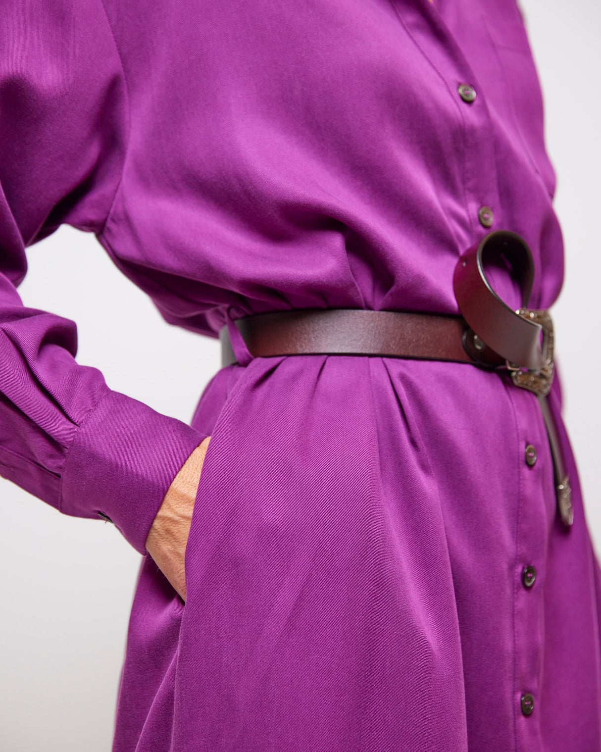 Aubergine Adenisse Shirt Dress