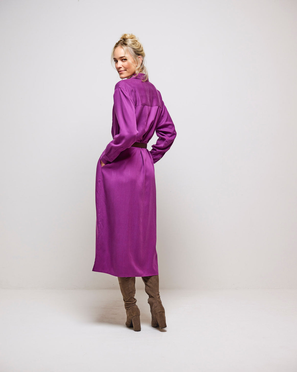 Aubergine Adenisse Shirt Dress