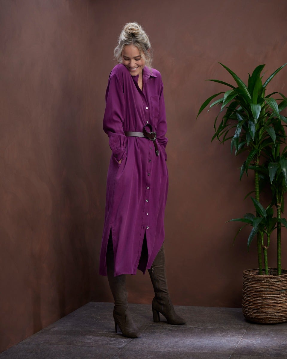 Aubergine Adenisse Shirt Dress