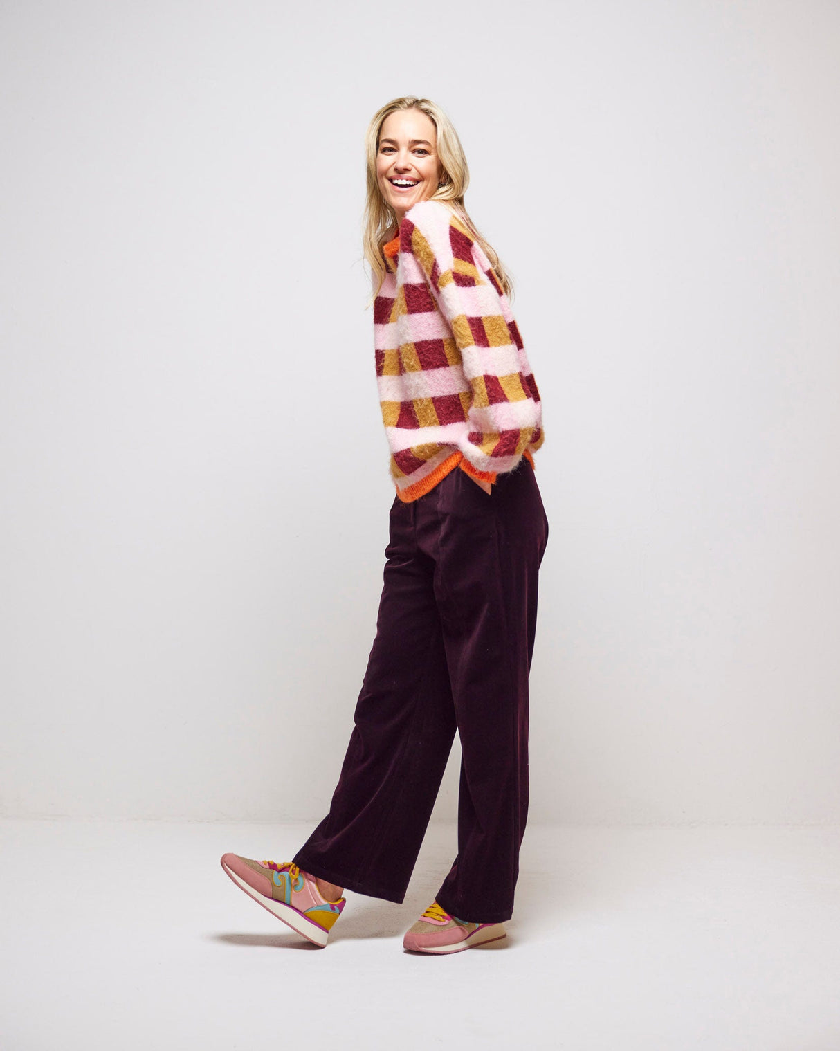 Aubergine Zita Cord Wide Leg Pants