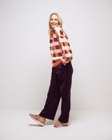 Aubergine Zita Cord Wide Leg Pants