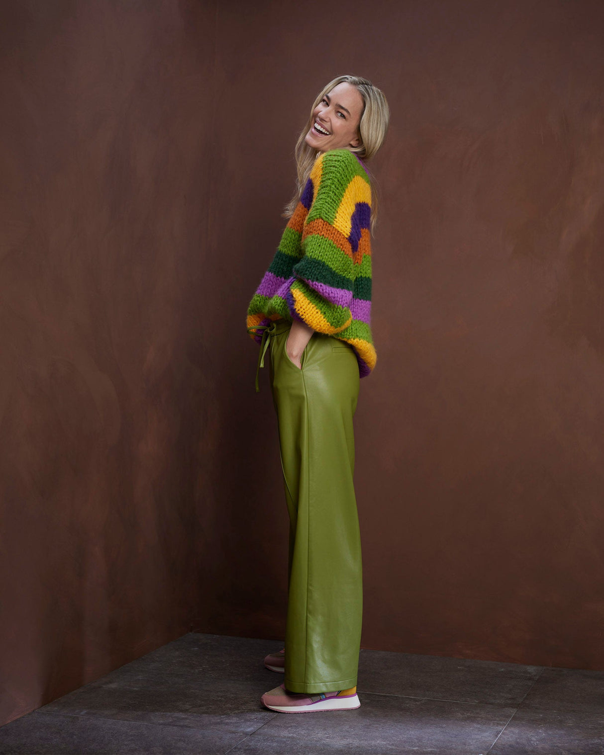 Olive Nella Faux Leather Pants