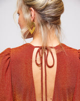 Burnt Orange Olympe Volume Sleeve Dress