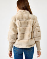 Toffee Feline Short Faux Fur Jacket