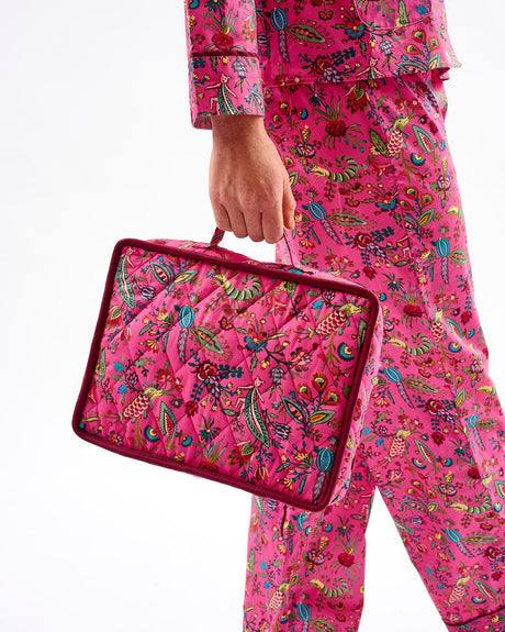 Fuchsia-Forest-Friends-Cotton-Large-Cosmetic-Bag