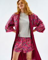 Fuchsia Forest Friends Cotton Kimono
