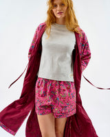 Fuchsia Forest Friends Cotton Kimono