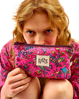 Fuchsia-Forest-Friends-Quilted-Cotton-Cosmetic-Pouch