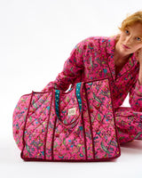 Fuchsia Forest Friends Quilted Cotton Tote Bag