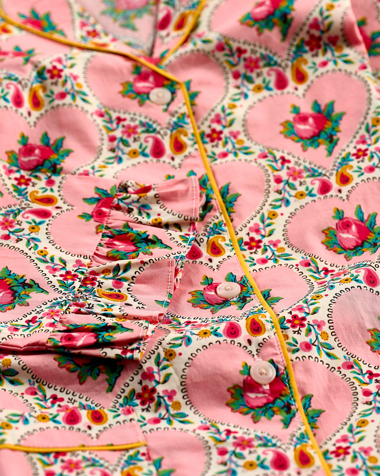 Floral Heart Cotton Pyjama Set