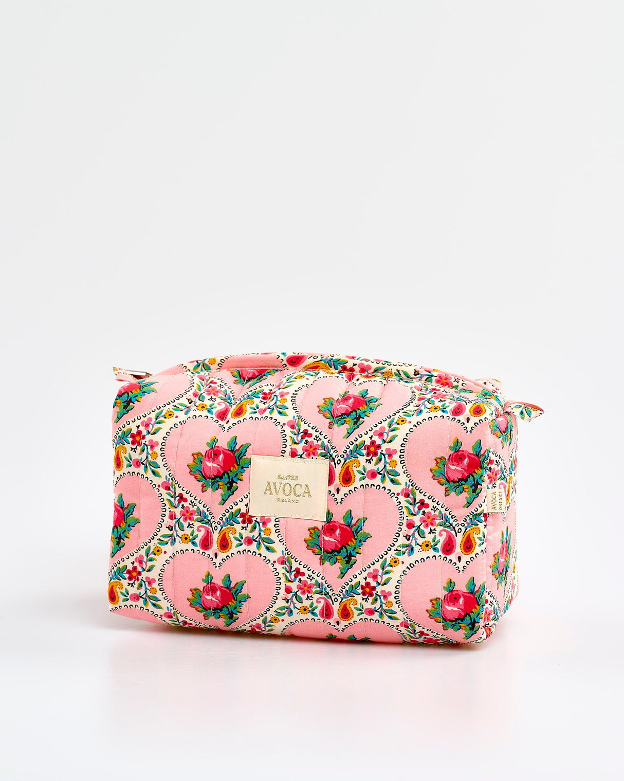 Floral-Heart-Quilted-Cotton-Make-Up-Bag