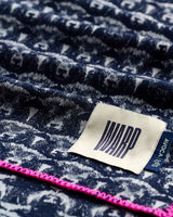 Navy Flock 303 Jacquard Merino Scarf