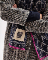 Navy Flock 303 Jacquard Merino Scarf