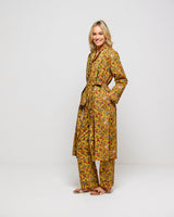 Ochre Forest Friends Cotton Dressing Gown