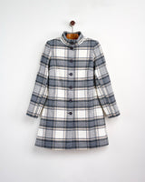 Neutral Forest Check Lambswool Coat