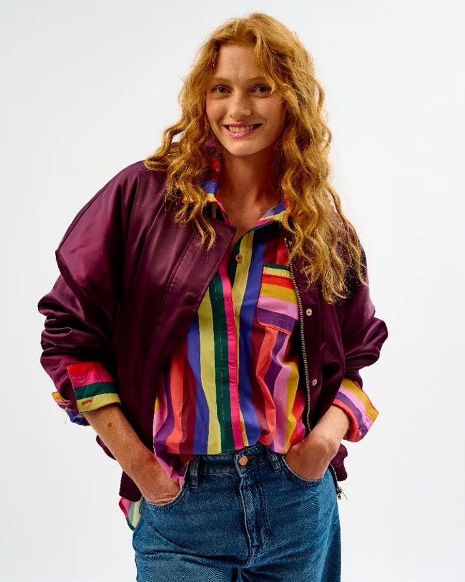 Bordeaux Assam Bomber Jacket