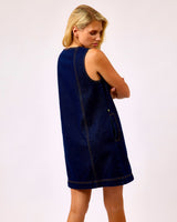 Midnight Blue Nala Denim Pinafore Dress