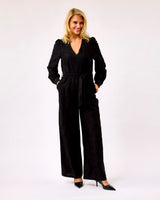 Black-Cardanome-V-Neck-Belted-Jumpsuit