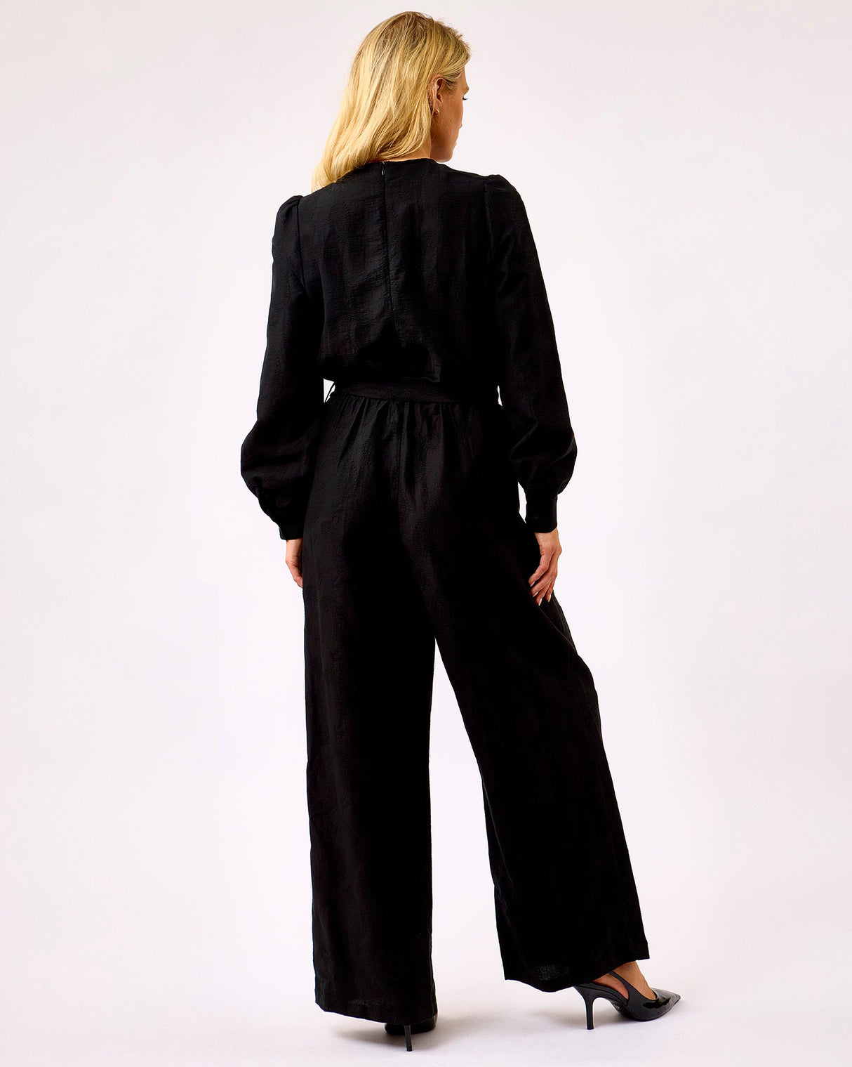 Black Cardanome V-Neck Belted Jumpsuit