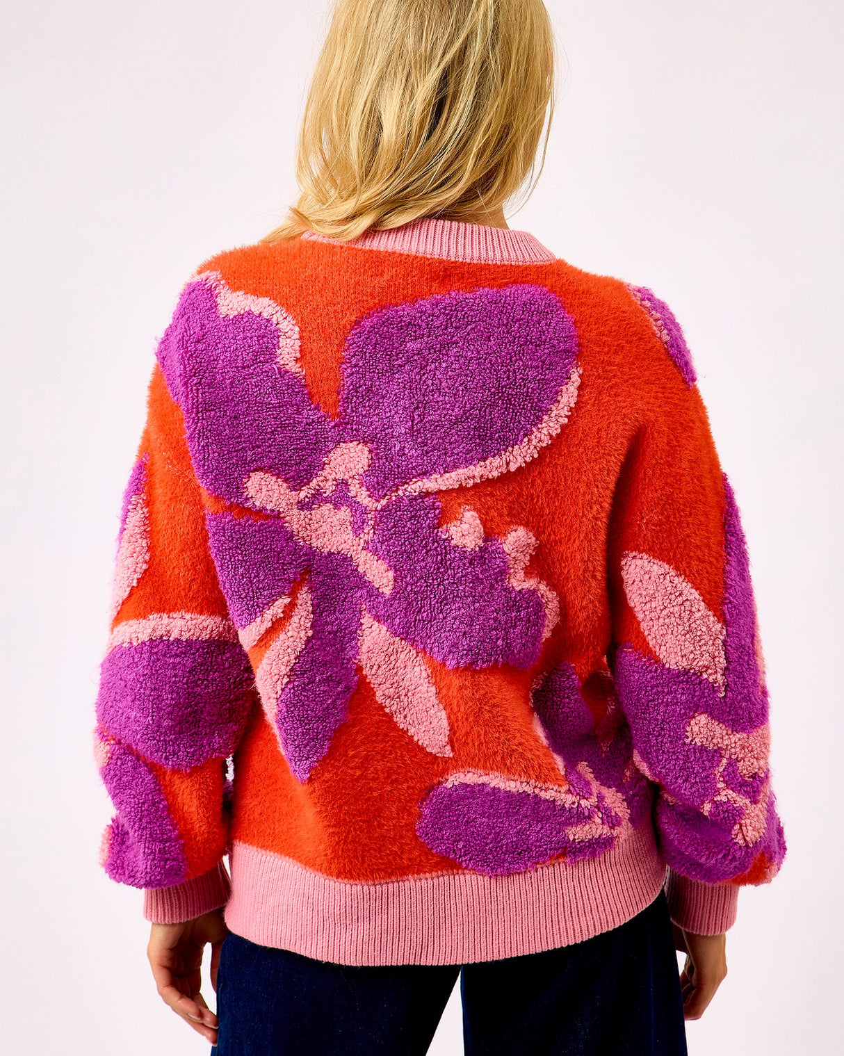 Orange & Pink Ayme Floral Knit Jumper