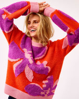 Orange & Pink Ayme Floral Knit Jumper