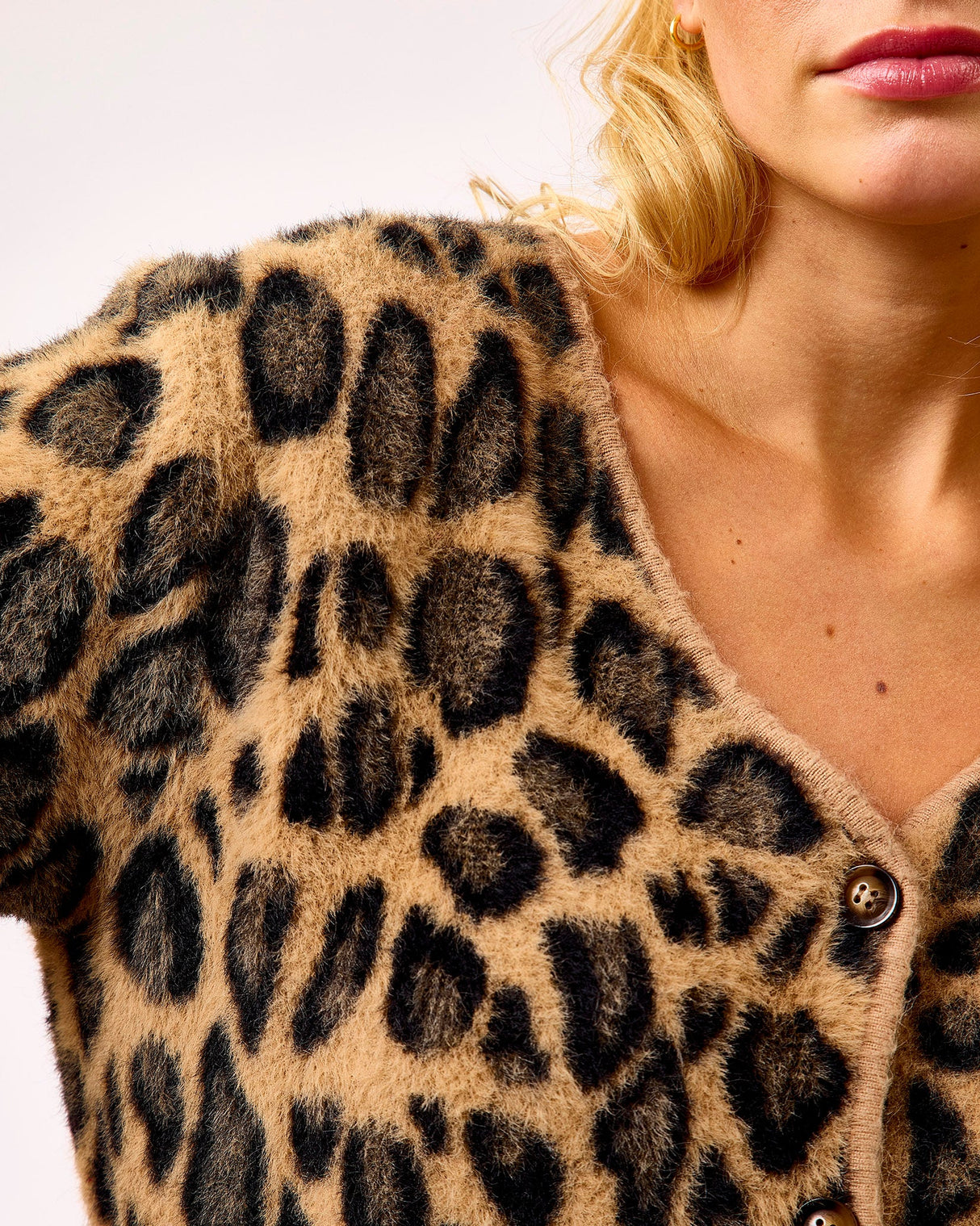 Leopard Print Begonia Cropped Cardigan