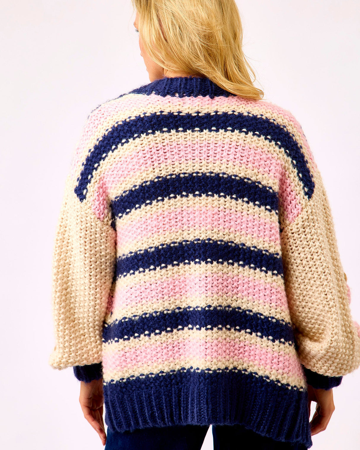 Rose Dahlia Knit Open Cardigan
