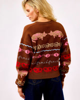 Brown Abyssin Knit Cropped Cardigan