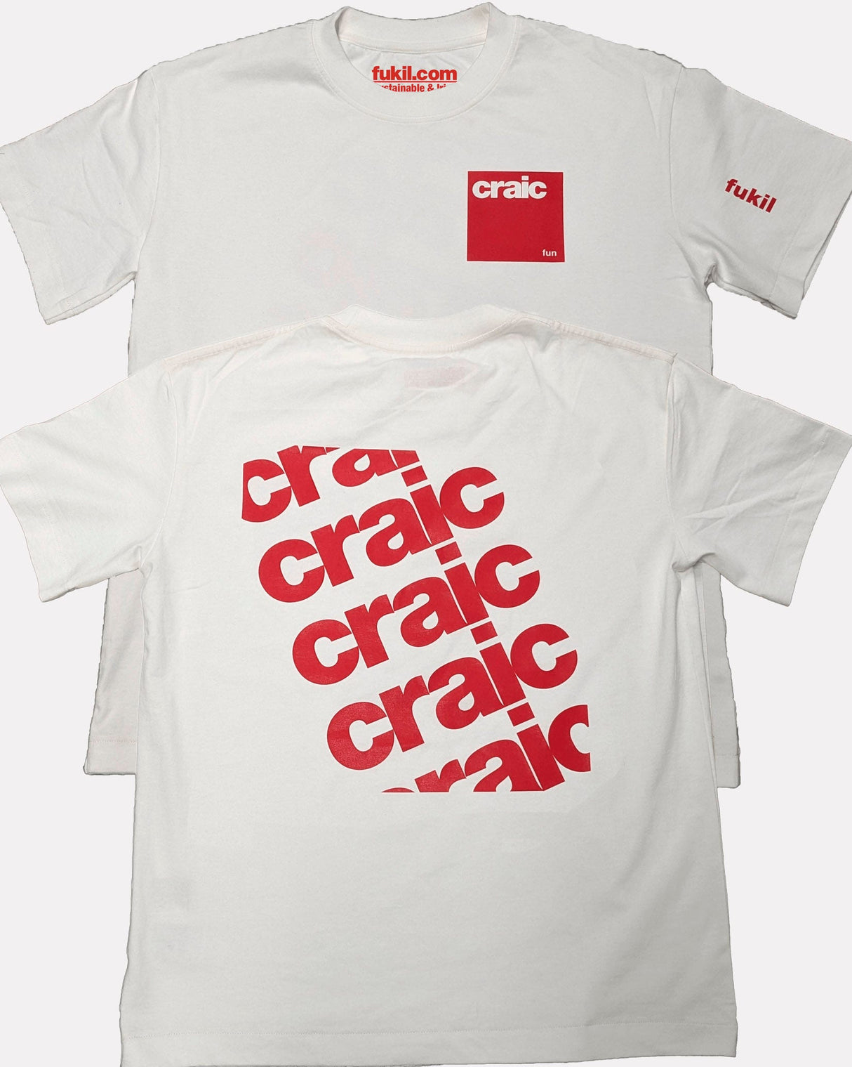 White-Red-'Craic'-Bosca-T-Shirt