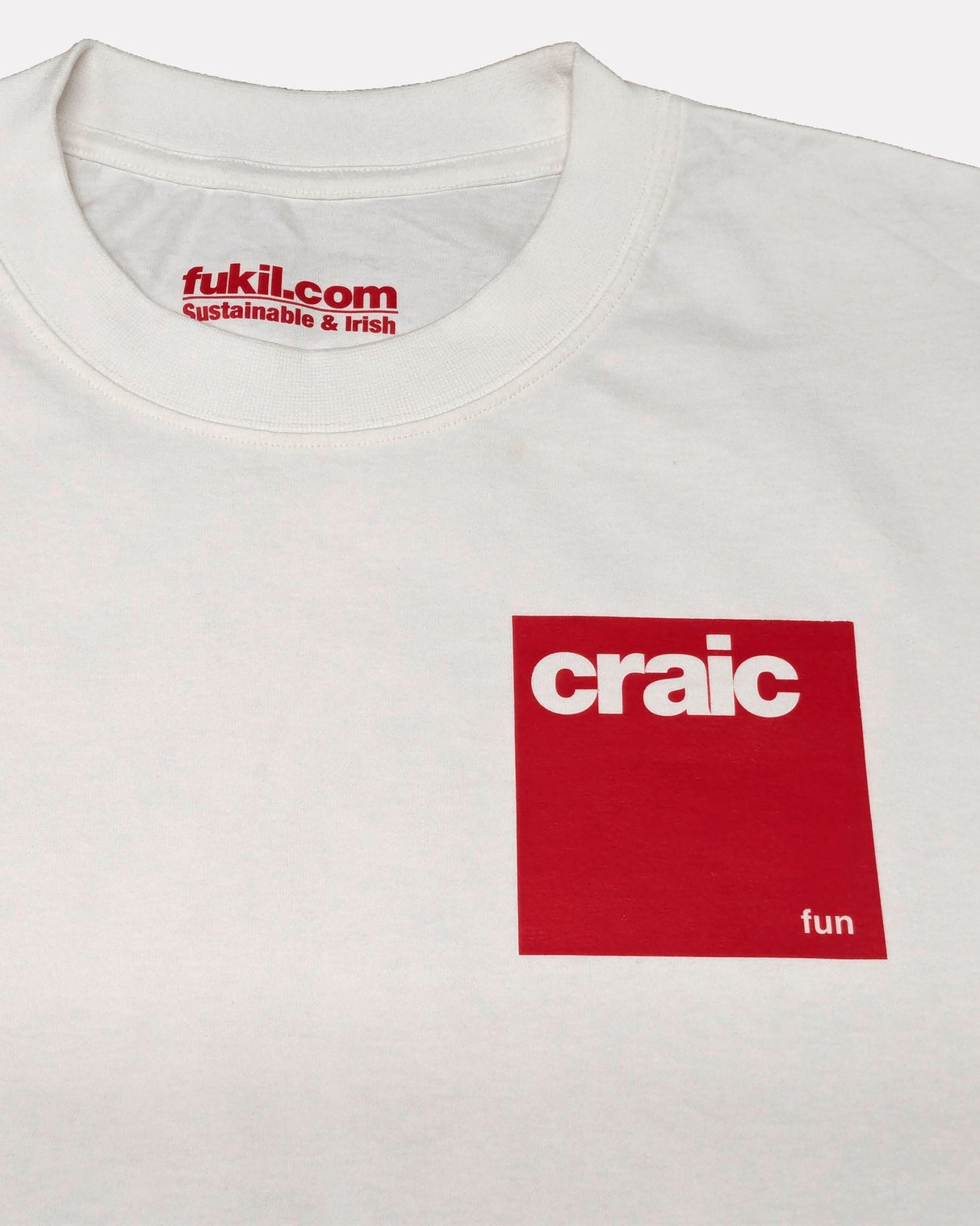 White-Red-'Craic'-Bosca-T-Shirt
