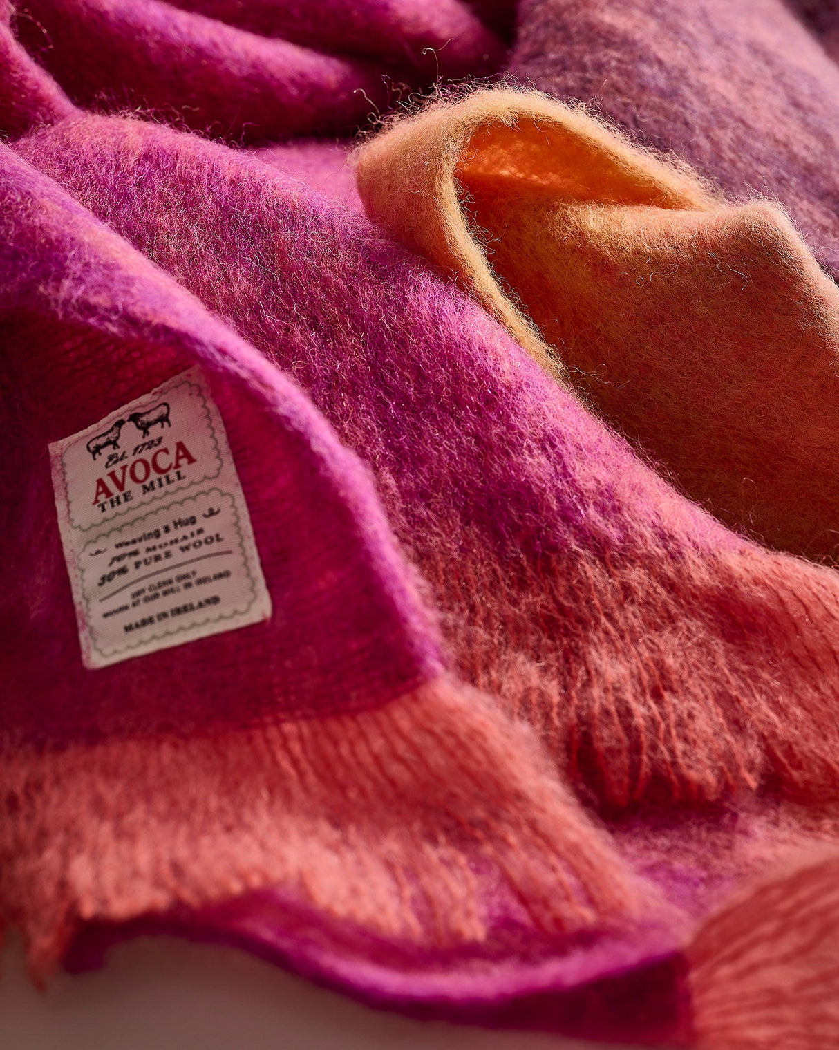 Fuchsia Contemporary Mohair Throw
