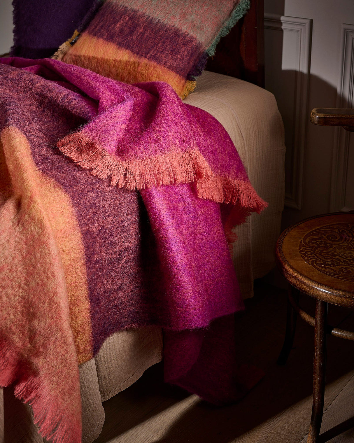 Fuchsia Contemporary Mohair Throw