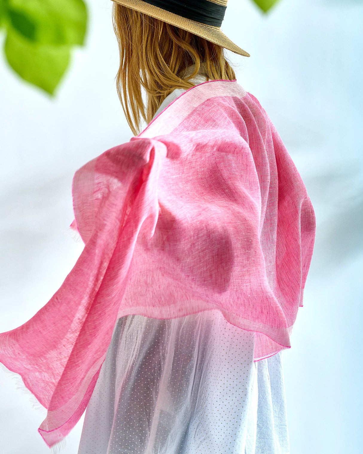 Fuxia Linen Scarf