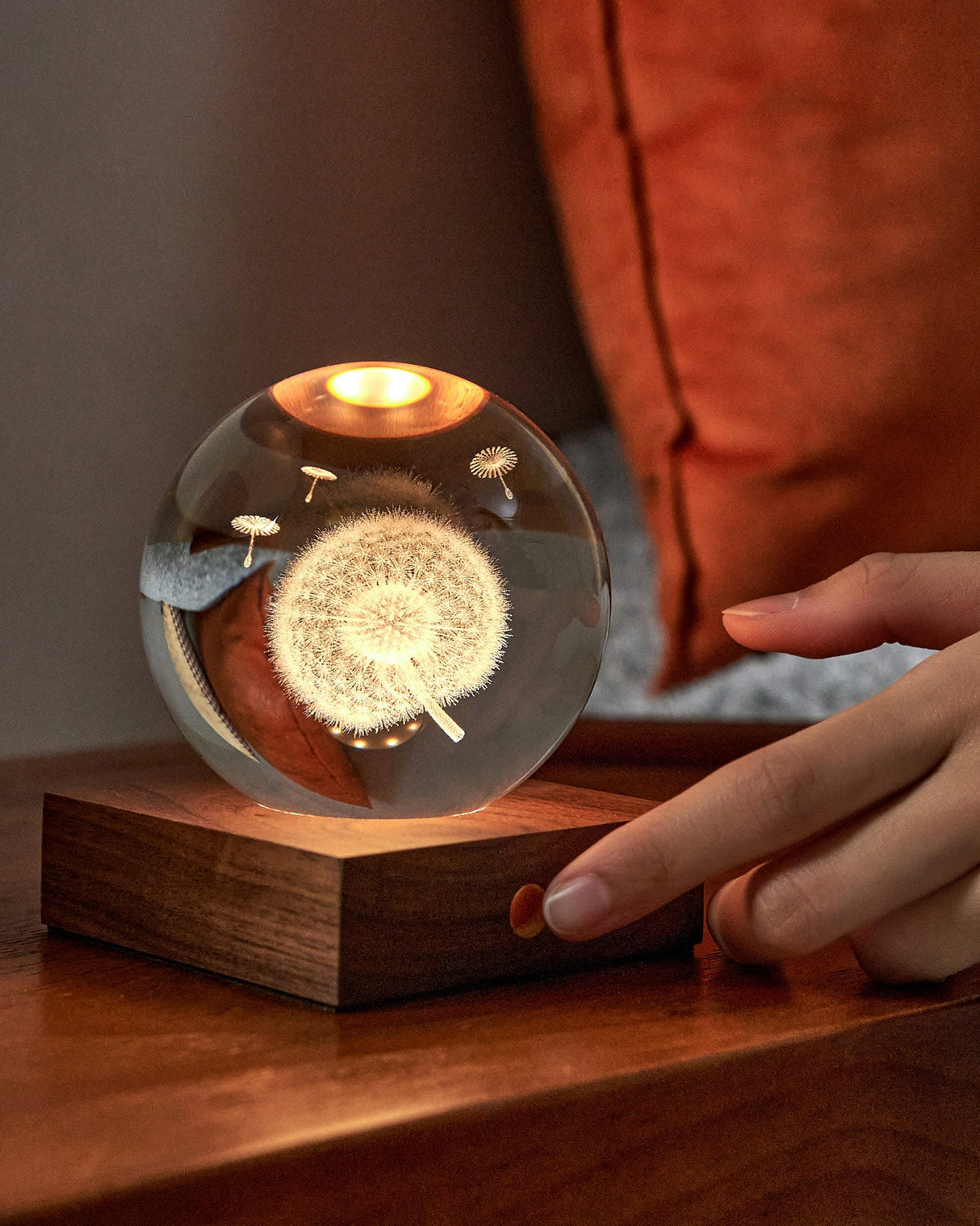 3D Dandellion Amber Crystal Ball Light