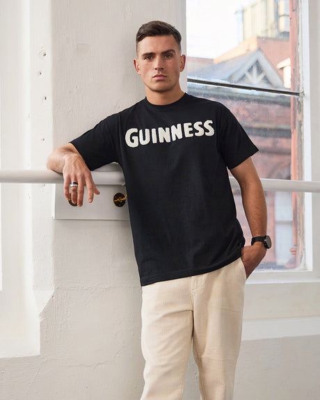Black-Cream-Chenille-'Guinness'-T-Shirt