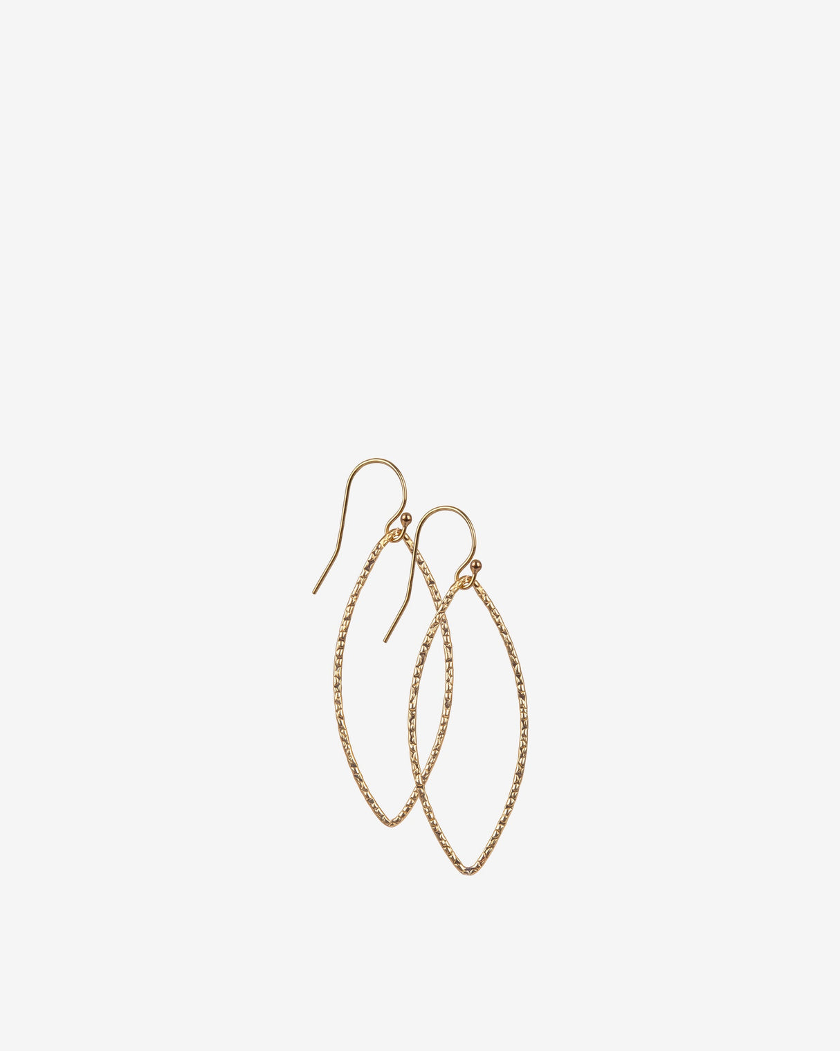 Gold Filled Hammered Oval Earrings