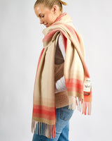 Orange & Beige Gradient 100% Cashmere Scarf