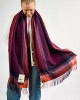 Plum & Strawberry Gradient 100% Cashmere Scarf