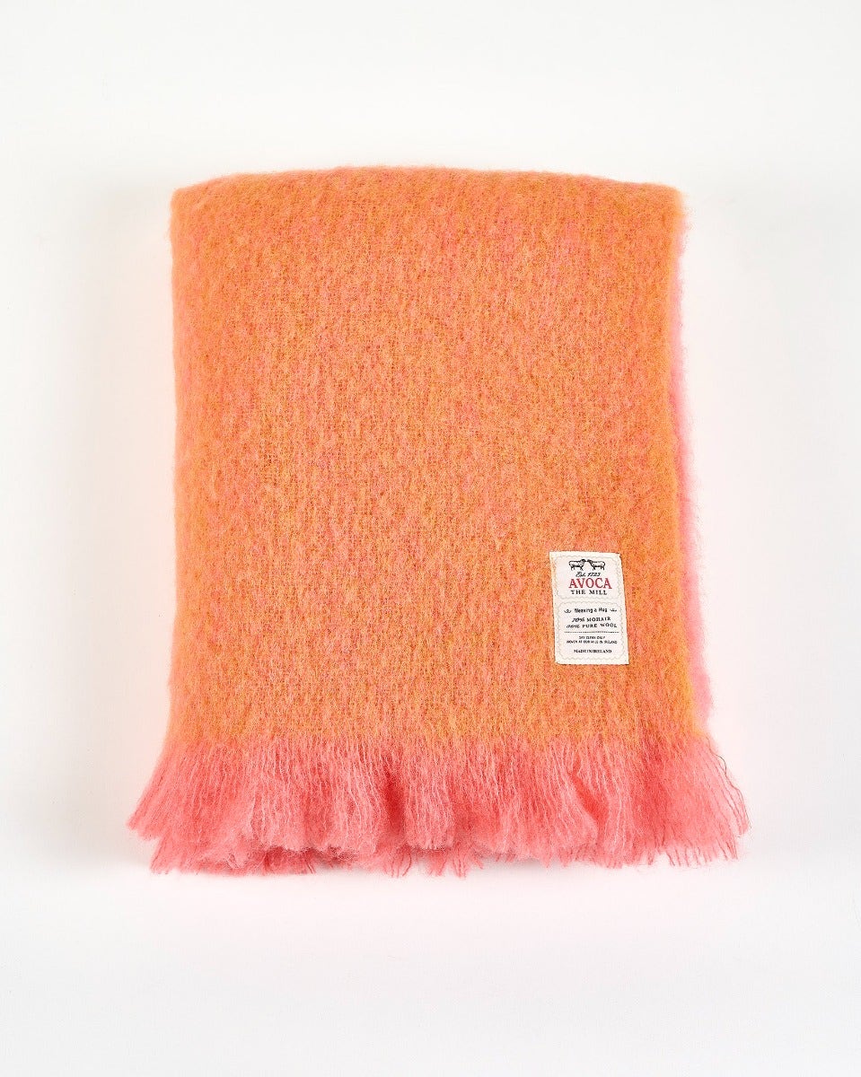 Grapefruit Contemporary Mohair Throw
