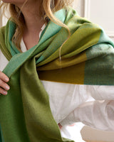 Green Fields Wide Merino Scarf