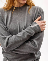 Unisex Grey 100% Merino Knit Crew Neck Jumper