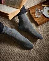 Grey Tiny Flower Socks