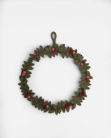 Red Berries Handmade Wool Christmas Wreath