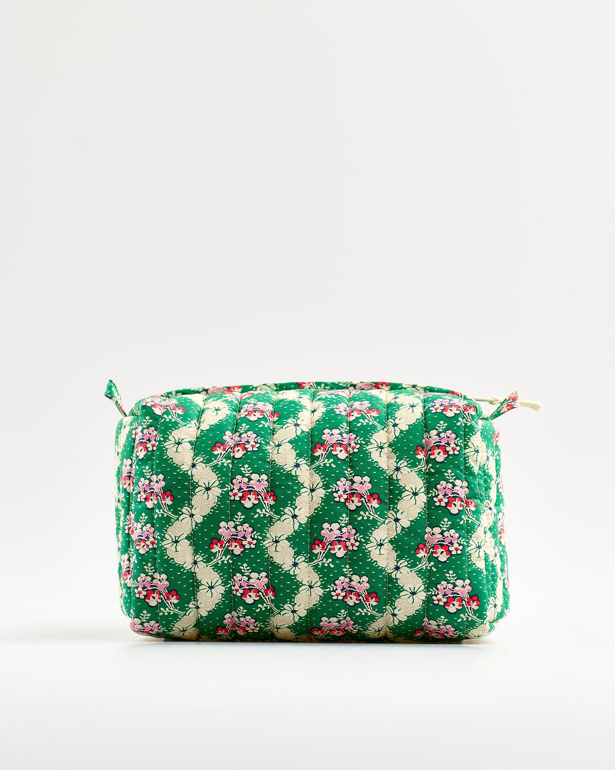 Green Wave Quilted Cosmetic Bag