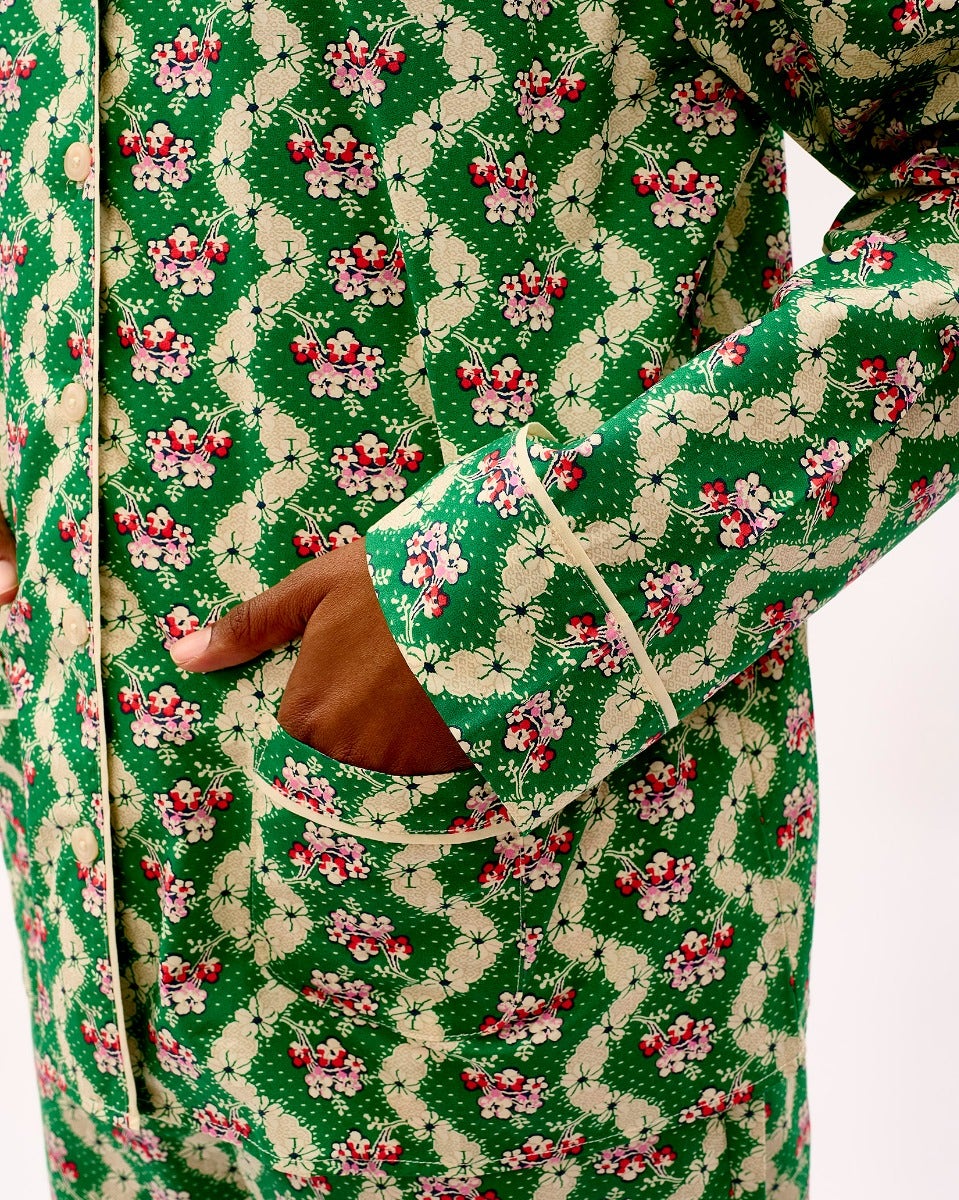 Green Wave Cotton Pyjama Set