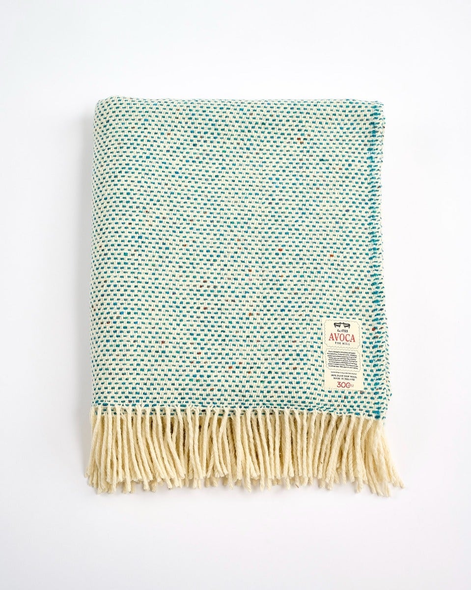 Teal Dapple Heavy Donegal Throw