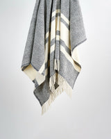 Grey & White Stripe Heavy Donegal Throw