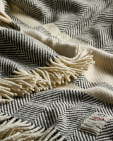 Grey & White Stripe Heavy Donegal Throw